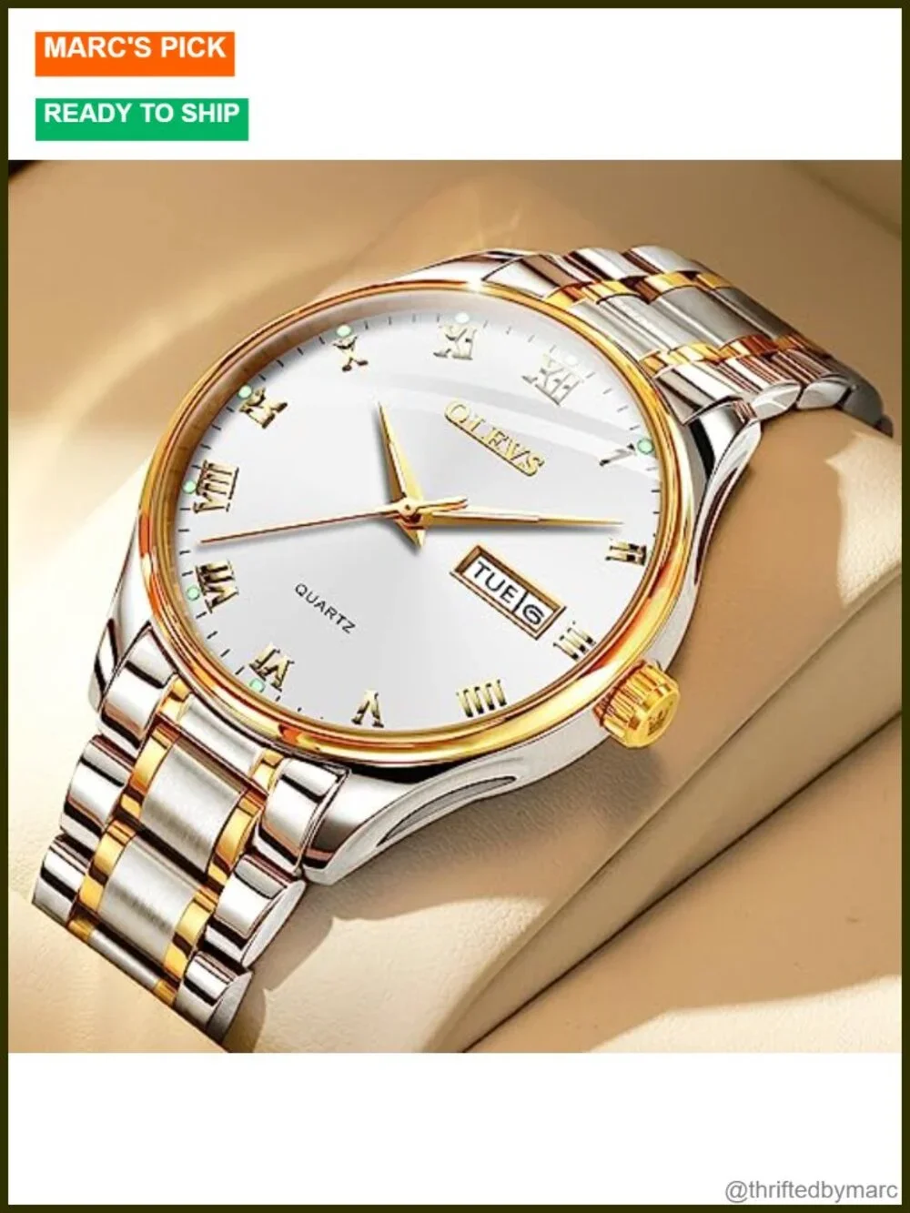 Classic Men Watch with Date - Luminous Quartz Stainless Steel Waterproof